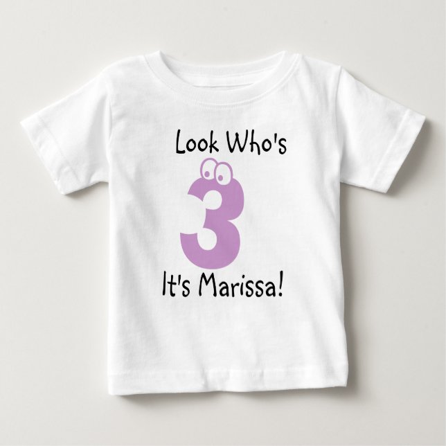 Pour Bébé T-shirt de fête d'anniversaire personnalisable 3 a (Devant)