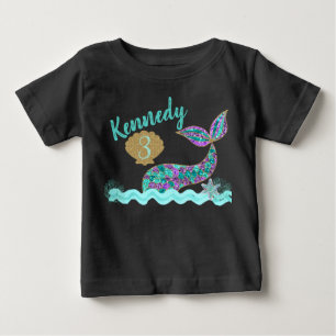 Pour Bébé T-shirt de la fête d'anniversaire de sirène, Ragla