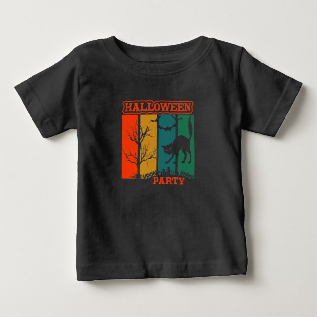 Pour Bébé T-shirt de la fête des chats d'Halloween (Devant)