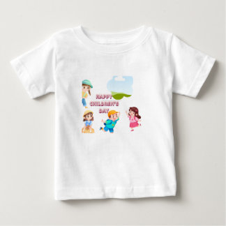Pour Bébé T-shirt de la Journée des enfants heureux et migno