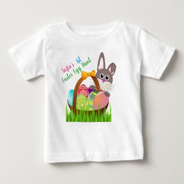 Pour Bébé T-shirt de la première chasse aux oeufs de Pâques  (Devant)
