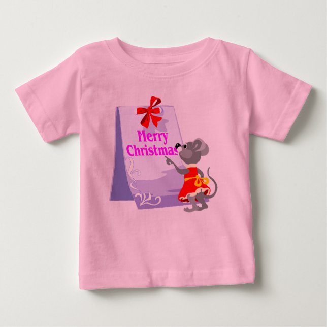 Pour Bébé T-shirt de la souris de Noël (Devant)