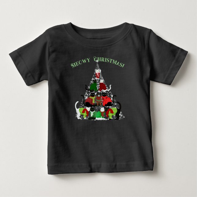 Pour Bébé T-shirt de l'arbre de Noël mignon Kitty (Devant)