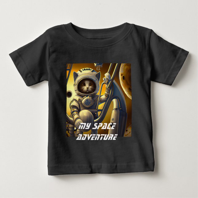 Pour Bébé T-shirt de l'astronaute de chat personnalisé (Devant)