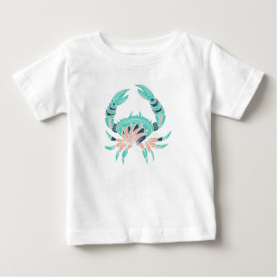 Pour Bébé T-shirt de louvette de l'océan du crabe aquatique
