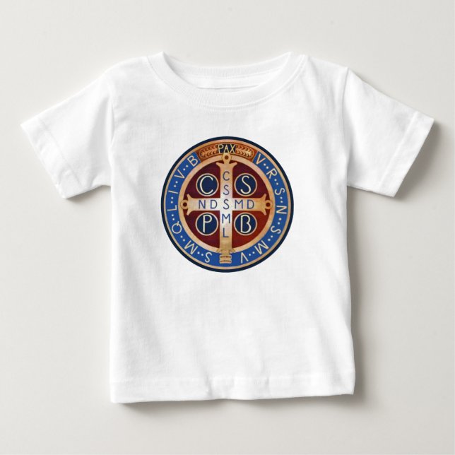 Pour Bébé T-shirt de médaille d'exorcisme de St Benoît de (Devant)