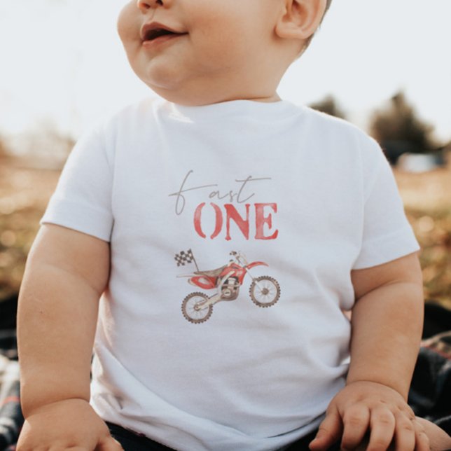 Pour Bébé T-shirt de naissance moto rouge terre rapide un bé (Créateur téléchargé)