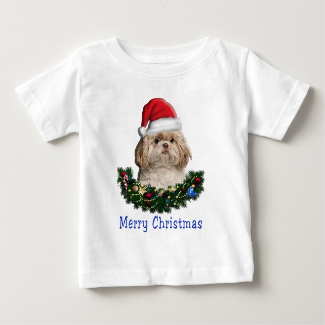 Pour Bébé T-Shirt de Noël Chien Shih-Tsu (Devant)