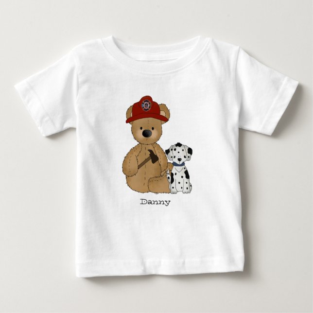Pour Bébé T-shirt de nounours de pompier (Devant)