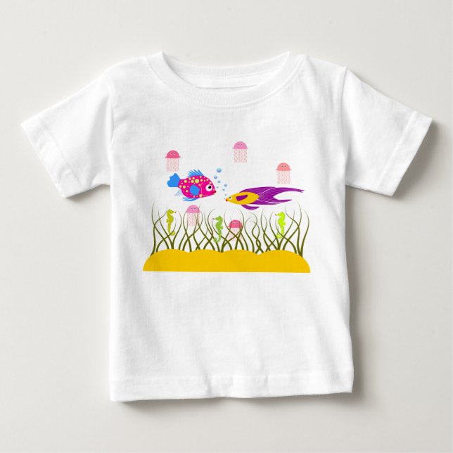 Pour Bébé T-shirt de nourrisson d'amis d'océan (Devant)