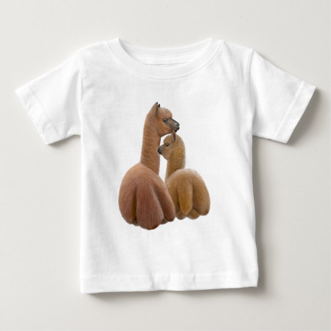 Pour Bébé T-shirt de nourrisson d'amour d'alpaga (Devant)