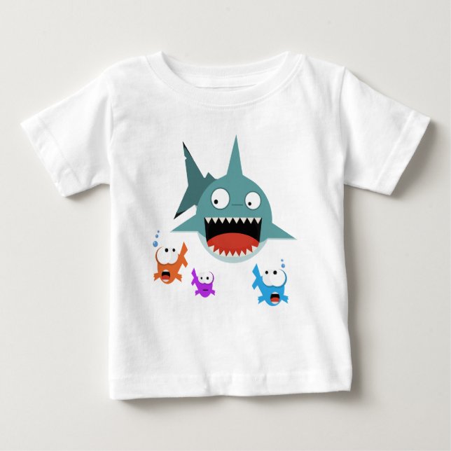 Pour Bébé T-shirt de nourrisson d'amusement de requin (Devant)