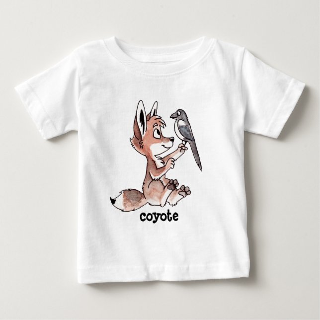 Pour Bébé T-shirt de nourrisson de coyote et de pie (Devant)