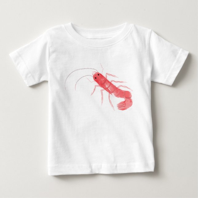 Pour Bébé T-shirt de nourrisson de crevette rose (Devant)