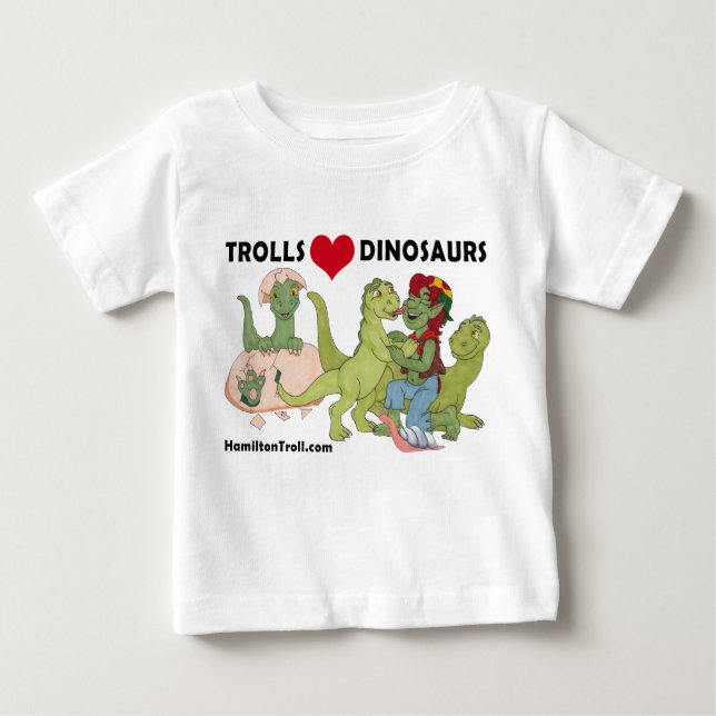 Pour Bébé T-shirt de nourrisson de dinosaures d'amour de (Devant)