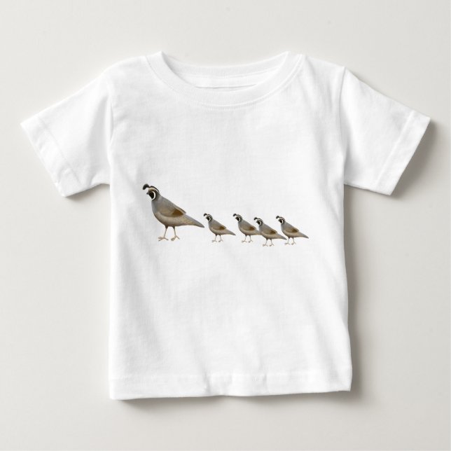 Pour Bébé T-shirt de nourrisson de famille de cailles (Devant)