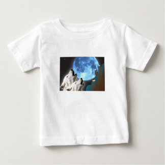 Pour Bébé T-shirt de nourrisson de loups de lune bleue
