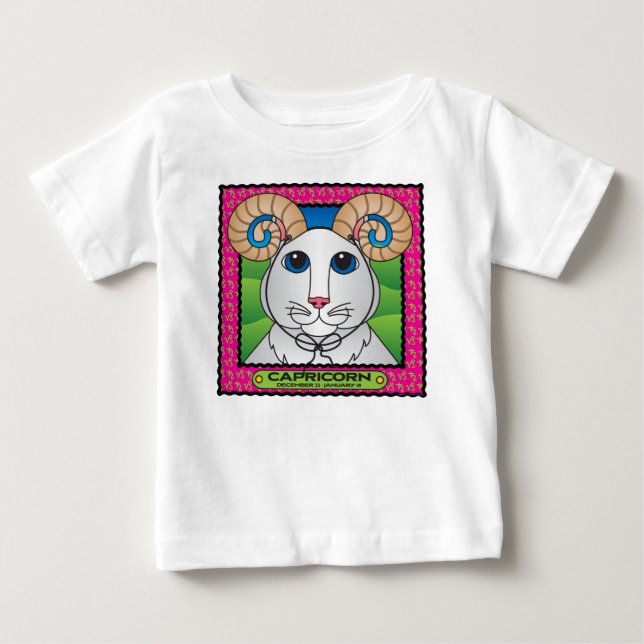 Pour Bébé T-shirt de nourrisson de Zodicat de Capricorne (Devant)