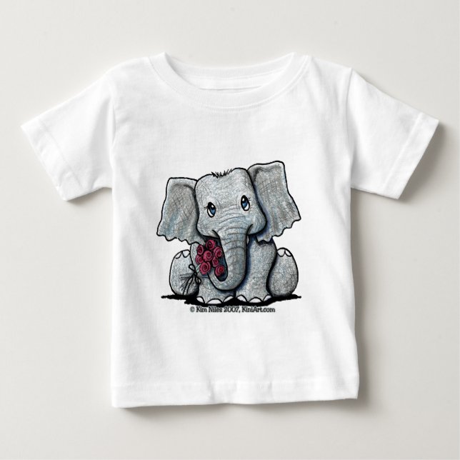 Pour Bébé T-shirt de nourrisson d'éléphant de KiniArt (Devant)