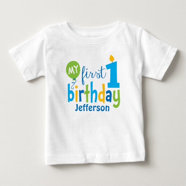 Pour Bébé T-shirt de premier anniversaire personnalisé (Devant)