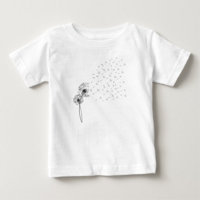 Pour Bébé T-shirt de soufflement noir de pissenlit (Devant)