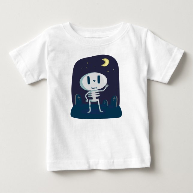 Pour Bébé T-shirt de squelette de Halloween (Devant)