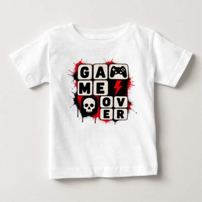 Pour Bébé T-Shirt de typographie de jeu vidéo drôle - Game O (Devant)