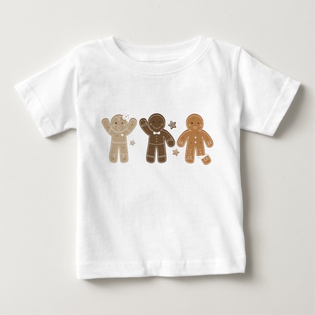 Pour Bébé T-Shirt de vacances bonhomme en pain d'épices (Devant)