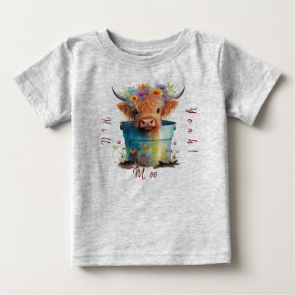 Pour Bébé T-shirt de vache Highland