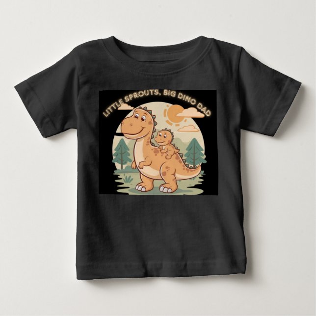 Pour Bébé T-Shirt Design : Petits Germes, Big Dino Papa (Devant)