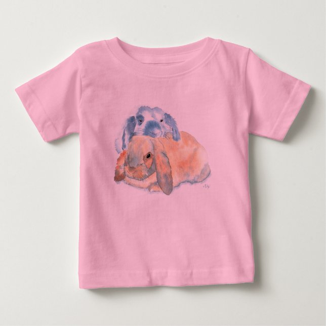 Pour Bébé T-shirt Deux lapins (Devant)
