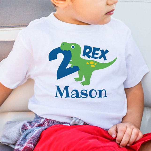 Pour Bébé T-Shirt Dinosaur 2e anniversaire Personnalisé (Créateur téléchargé)