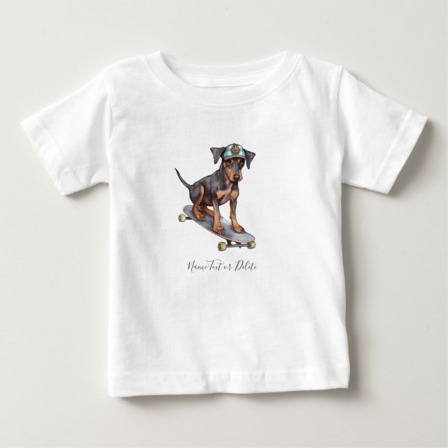 Pour Bébé T-Shirt Doberman Aquarelle (Devant)