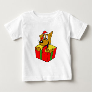 Pour Bébé T-shirt Doggy Père Noël drôle