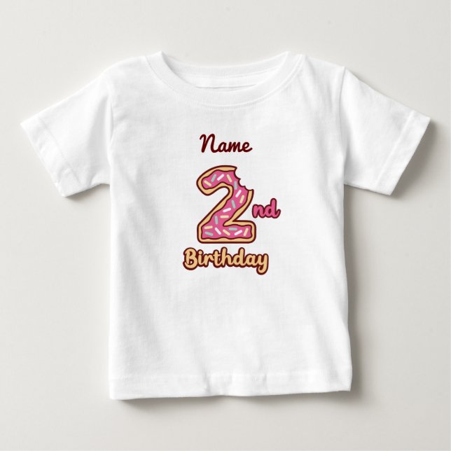 Pour Bébé T-shirt Donut Baby 2e anniversaire (Devant)
