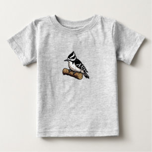 Pour Bébé T-shirt Downy Woodpecker oiseau Baby Fine Jersey