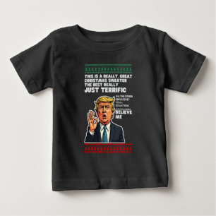 Pour Bébé T-shirt drôle de Noël démodé parodiant Donald Trum