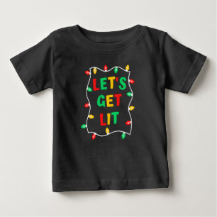 Pour Bébé T-shirt drôle de Noël Let's Get Lit