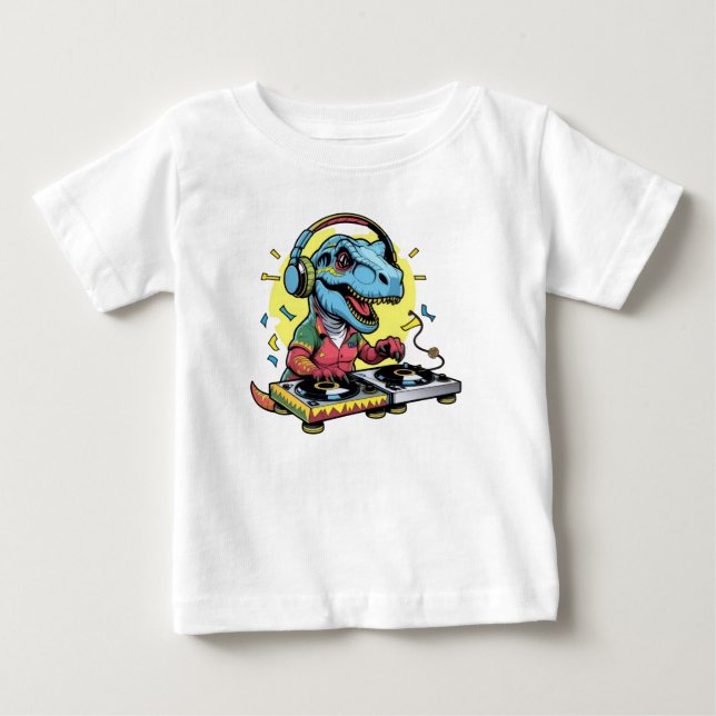Pour Bébé T-shirt du DJ Dinosaur Party (Devant)