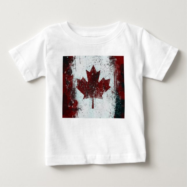 Pour Bébé T-shirt du drapeau canadien (Devant)