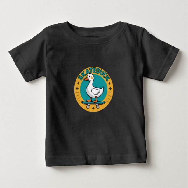 Pour Bébé T-shirt Duck Skate Co. Cool Cartoon Skater (Devant)