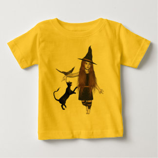 Pour Bébé T-shirt effrayant de chat de petite de sorcière