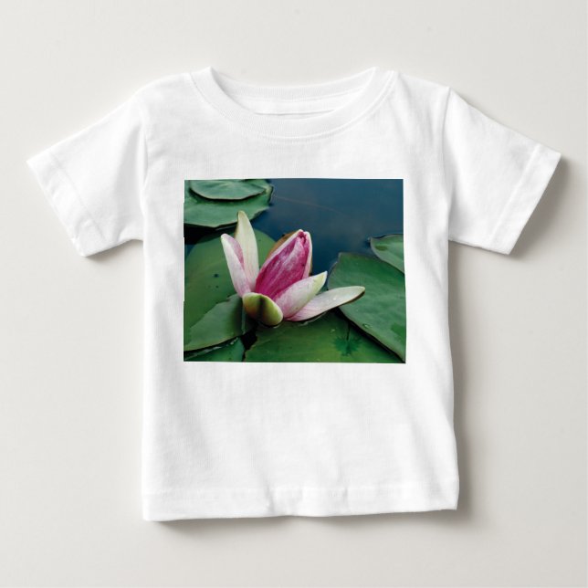 Pour Bébé T-Shirt en fleurs de lotus, maillot de bain, blanc (Devant)