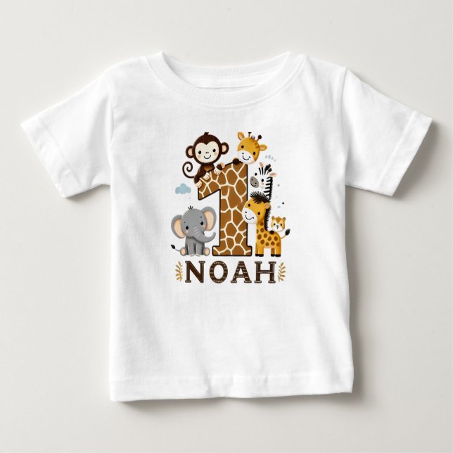 Pour Bébé T-shirt enfant avec animaux de la jungle Imprimer (Devant)