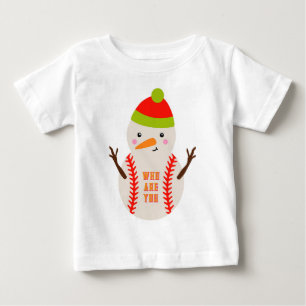 Pour Bébé T-Shirt Enfant Bonhomme de Neige Baseball Unique
