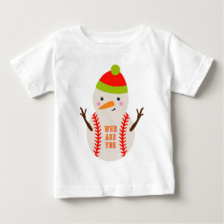 Pour Bébé T-Shirt Enfant Bonhomme de Neige Baseball Unique