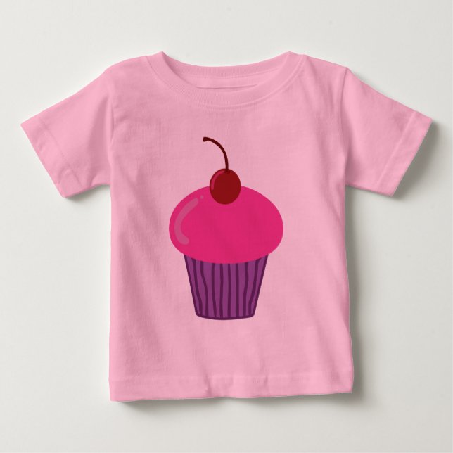 Pour Bébé T-shirt enfant cupcake rose (Devant)