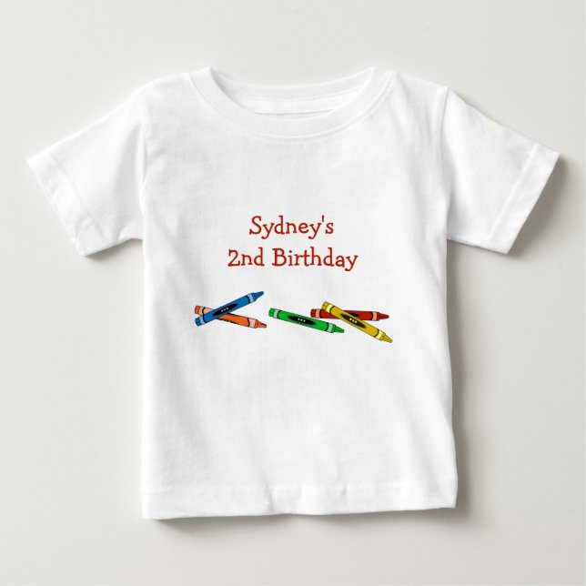 Pour Bébé T-shirt enfant d'anniversaire Crayons (Devant)