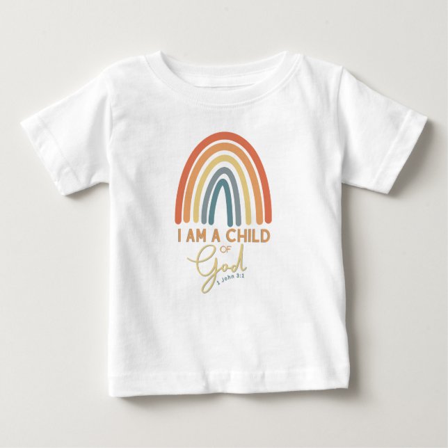 Pour Bébé T-shirt Enfant de Dieu avec Rainbow Design (Devant)