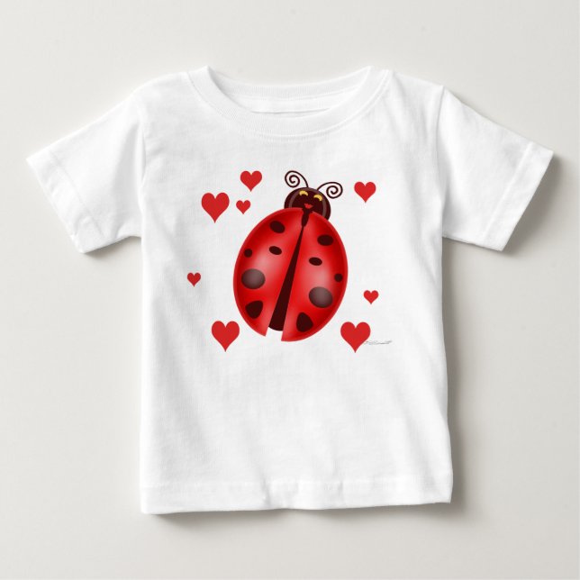 Pour Bébé T-shirt enfant de Ladybug Hearts (Devant)